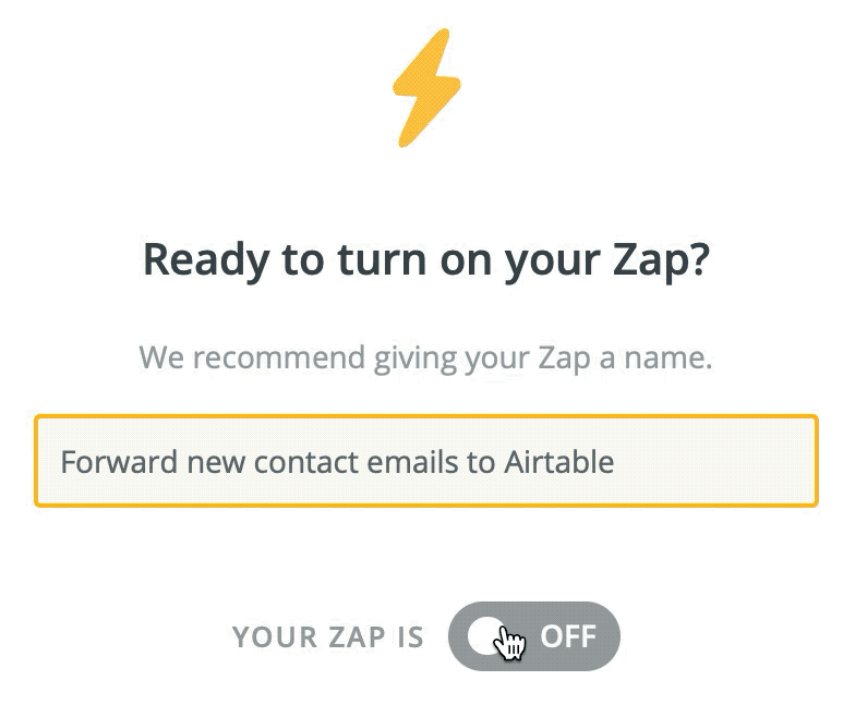 Finish and activate the Zap