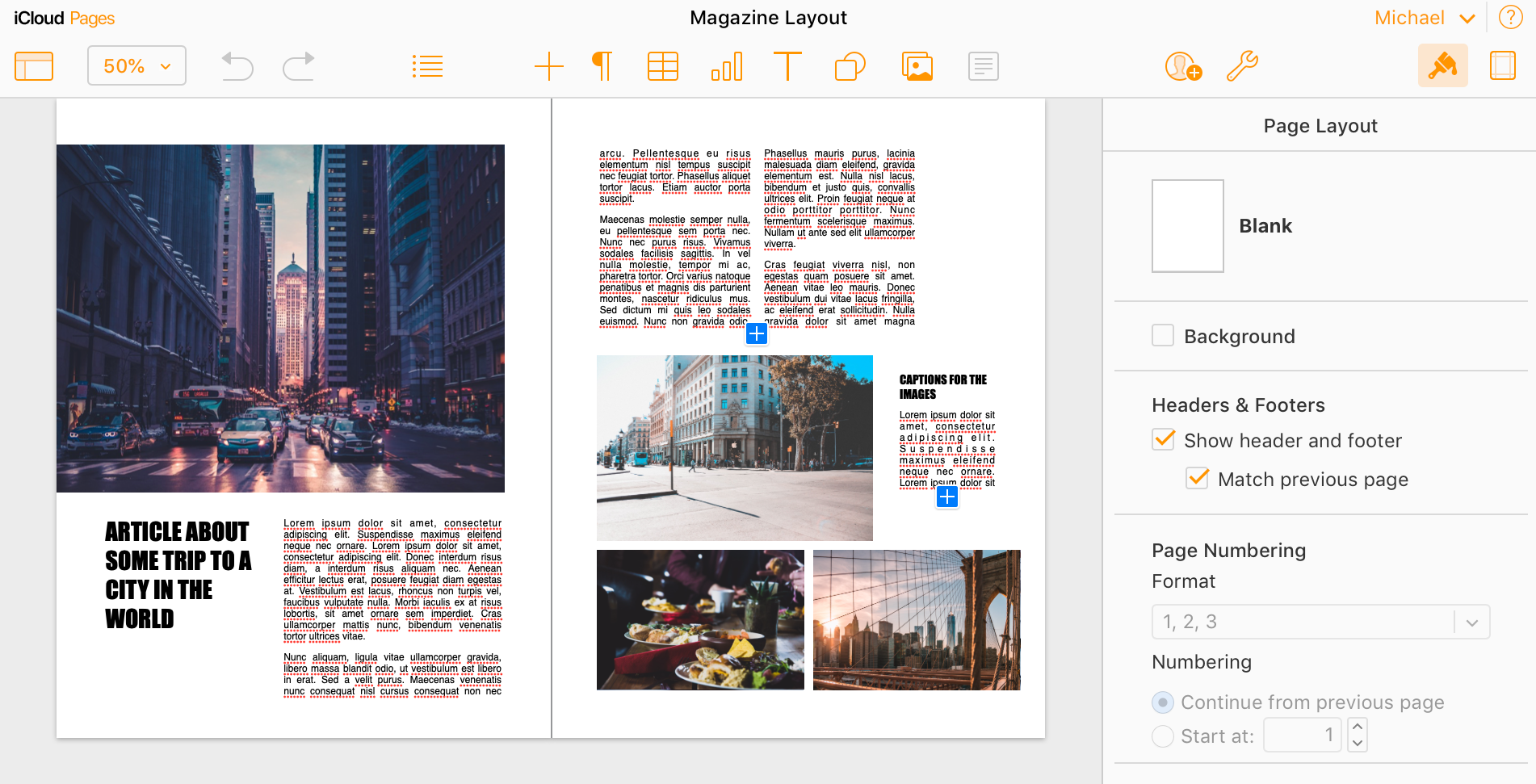 iCloud Pages can lay out documents that can't be laid out using pure HTML and CSS